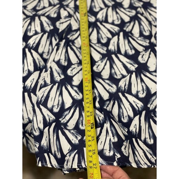 Sherry Taylor Women's Plus Size Skirt 3X Navy & White Abstract Print Rayon - Picture 10 of 11